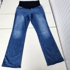 Liz Lange Maternity Jeans Womens Bootcut Pull On Blue Stretch Denim Sz 12